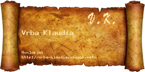 Vrba Klaudia névjegykártya